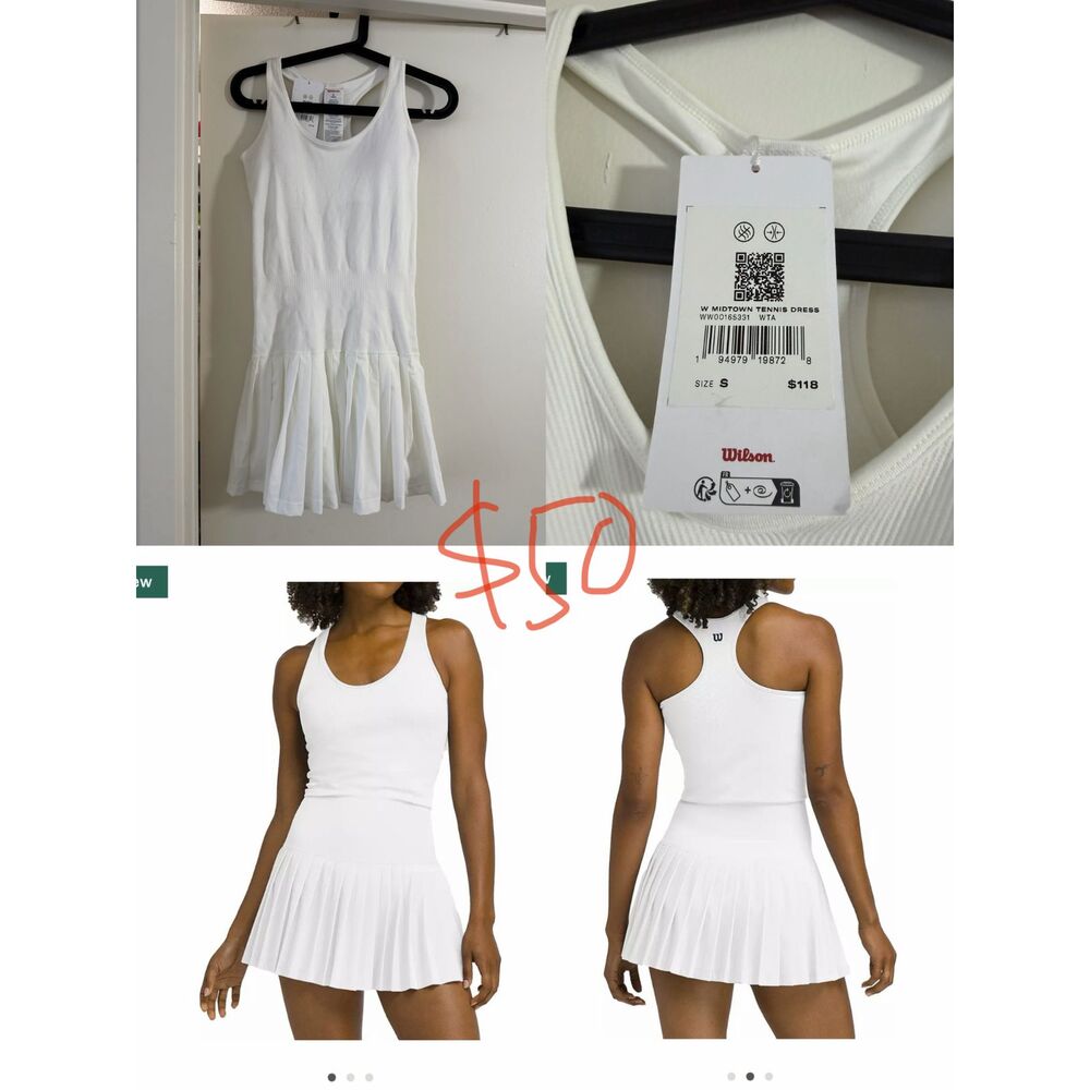 Wilson Midtown Tennis Dress – White, Size S, New with Tags